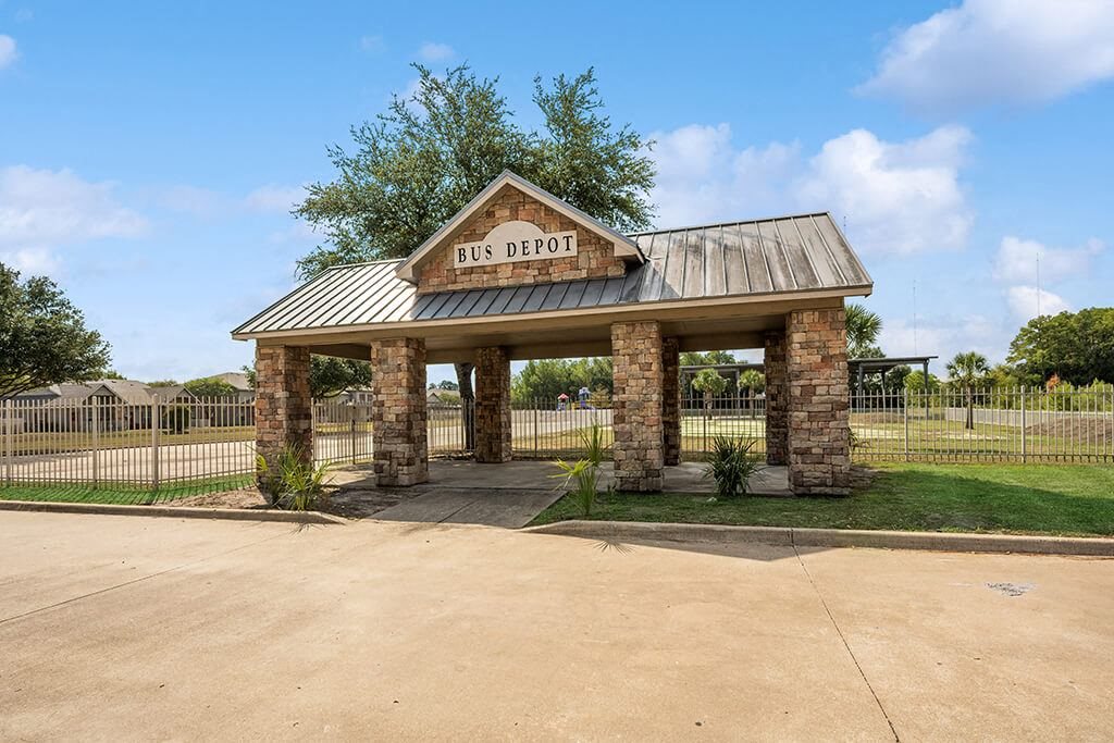 Bus depot at Fountains at Tidwell and The Enclave in Houston TX